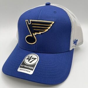 St Louis Blues 47 Brand Hat Cap Snap Back Trucker One Size Blue NHL Hockey NEW